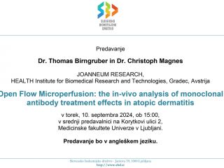 Predavanje »Open Flow Microperfusion«, metoda spremljanja farmakokinetike in farmakodinamike zdravil